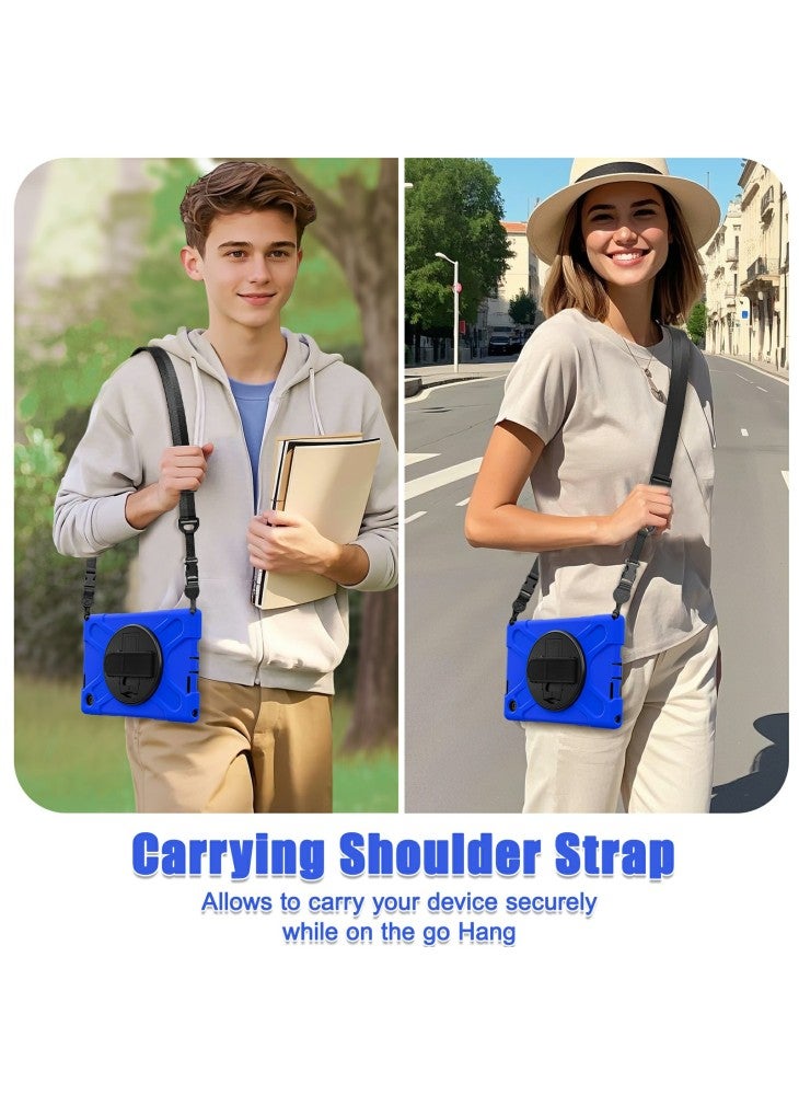For Lenovo Tab 10.1 (2025) TB311XU/Zhaoyang K10C Kickstand Case TPU PC Silicone Tablet Cover with Shoulder Strap - Blue - Image 4